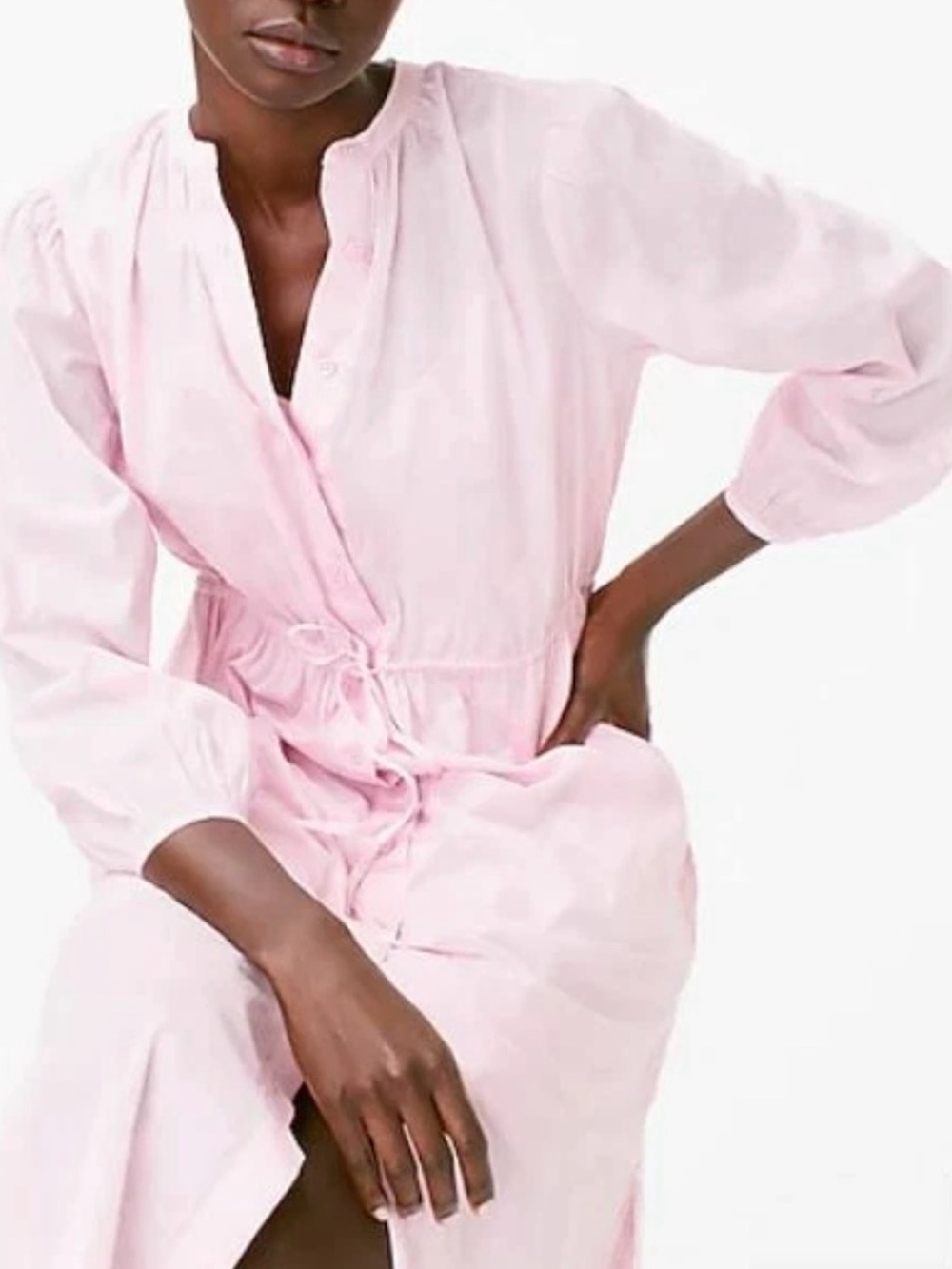 J Crew Voile Cotton Button-up Midi Shirt Dress